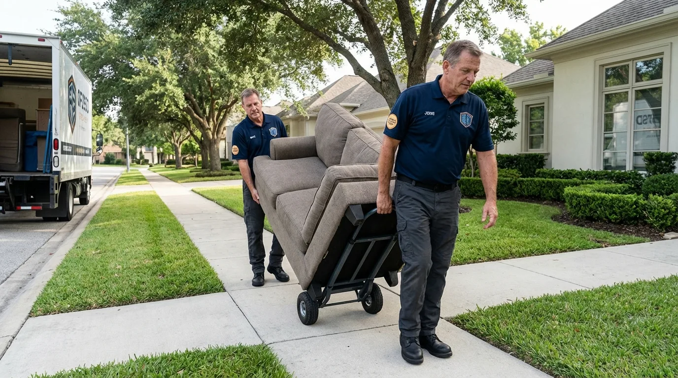 Local residential moving crew loading furniture in Shoemakersville, PA