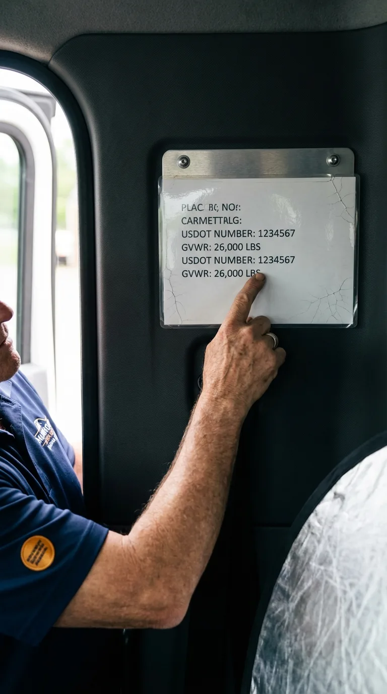 USDOT licensing placard verification in Shoemakersville